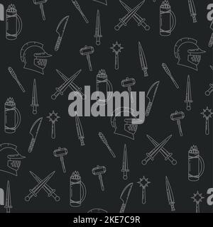 Seamless pattern background with medieval weapons icon Vector Stock ...