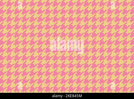 Houndstooth or dogstooth pattern in pastel pink and yellow-beige, seamless design of the classic and versatile motif used in fashion Stock Photo