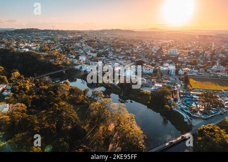 Aerial photos of the twin towns of Santa Elena and San Ignacio in the Cayo District, Belize. Stock Photo
