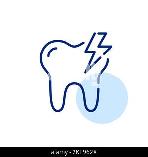 Toothache icon. Acute pain pixel perfect editable stroke Stock Vector ...