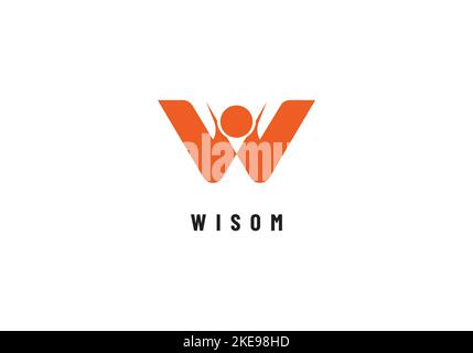 Letter W logo design in a moden geometric style Stock Vector