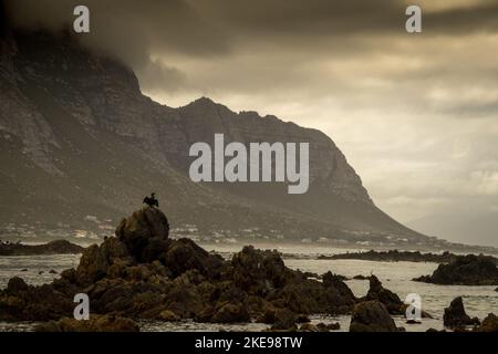 A scenic view of the rocky shores of Betty's Bay in South Africa Stock Photo