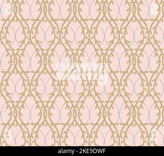 Pink and white damask vector seamless pattern. Vintage, paisley elements. Traditional, Turkish motifs. Great for fabric and textile, wallpaper, and packaging. Stock Vector