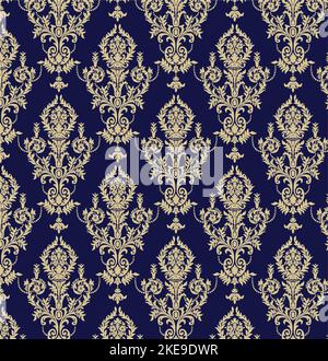 Vector damask seamless pattern background. Classical luxury old-fashioned damask ornament, royal victorian seamless texture for wallpapers, textiles. Stock Vector