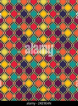 Seamless multicolor Islamic ornamental Background in color. Islamic ornamental colorful detail of mosaic. Arabic, east ornament, Persian motif. Stock Vector