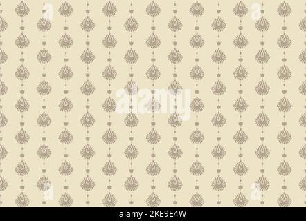 seamless Kareem royal pattern. Paisley Boti design with embroidery on white. Botanical boti jall illustration digital fabric print. Stock Vector