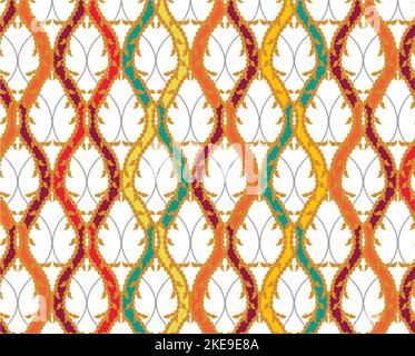 gold frame, gold leaf, and a small tie pattern. seamless colorful geometric pattern. scarf, dress print. Stock Vector