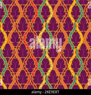 gold frame, gold leaf, and a small tie pattern. seamless colorful geometric pattern. scarf, dress print. Stock Vector