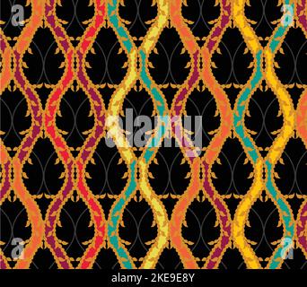 gold frame, gold leaf, and a small tie pattern. seamless colorful geometric pattern. scarf, dress print. Stock Vector