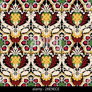 Madhubani, kalamkari, chintz, Kani, Abstract, shirting design, Ajrakh Pattern, Ikat, block print, batik print, Background digital printing textile. Stock Vector