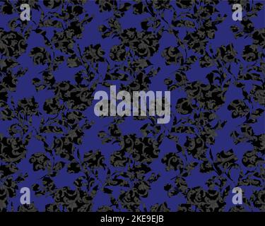 Golden floral seamless pattern. Vintage vector botanical wallpaper. Golden flowers on the blue backdrop. Design for wallpaper, textile, fabric, cover, Stock Vector