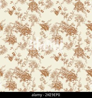 Seamless watercolor floral pattern - green leaves and branches composition on white background, perfect for wrappers, wallpapers, postcards, greeting Stock Vector