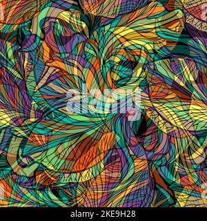 Seamless pattern abstract graphic colored lines. Vector illustration Stock Vector