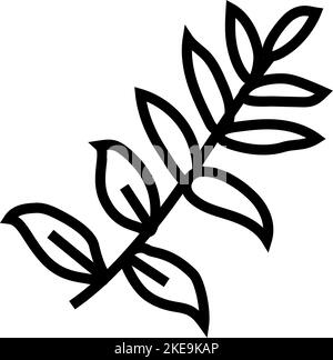 zamioculcas tropical leaf line icon vector illustration Stock Vector ...