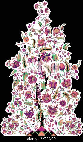 digital textile design and motif and geometric motif and paisley motif. A beautiful paisley design on a skin color background. Stock Vector