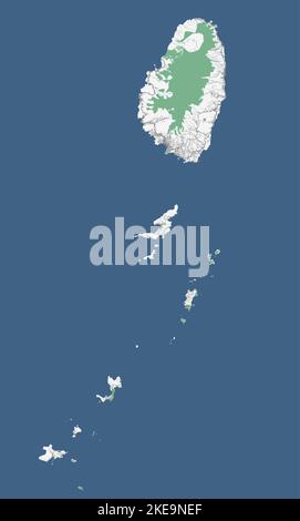 Saint Vincent and the Grenadines map, Caribbean island country Stock Vector