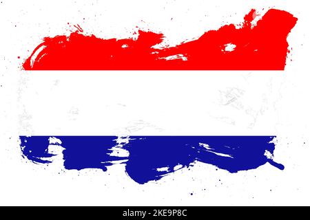 Croatia flag with painted grunge brush stroke effect on white background Stock Photo