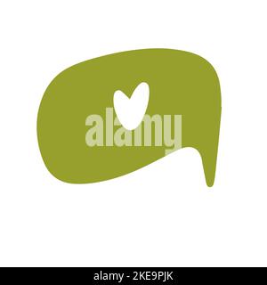 Speech bubbles with different phrases. with heart Colorful vector set of dialog windows Stock Vector