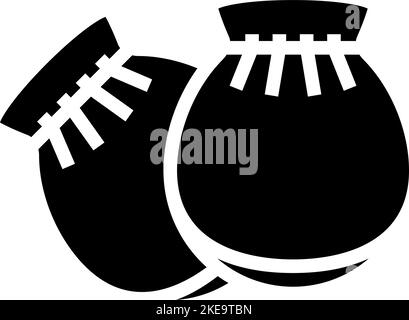 no scratch mittens baby cloth glyph icon vector illustration Stock Vector