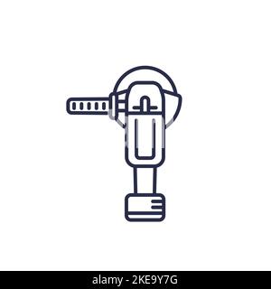 angle grinder machine line icon on white Stock Vector