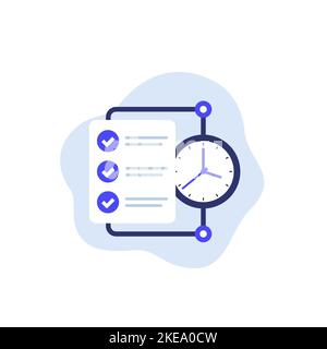 timesheet, time tracking vector icon Stock Vector