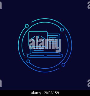 coding line icon for web Stock Vector