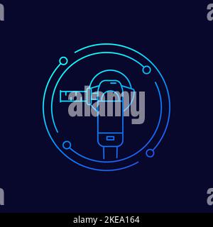 angle grinder line icon, vector Stock Vector