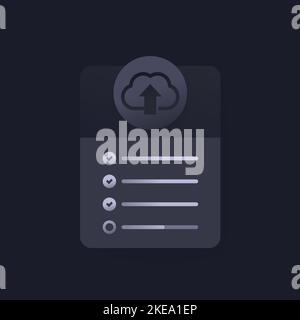 Upload to a cloud form, dark vector design Stock Vector