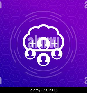 collect user data in cloud vector icon Stock Vector