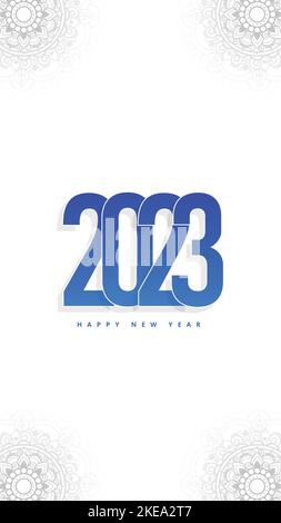 Happy New Year 2023. Logo concept for new year calendar and office stationery items. Stock Vector