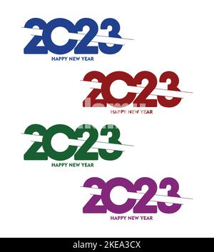 Happy New Year 2023. Logo concept for new year calendar and office stationery items. Stock Vector