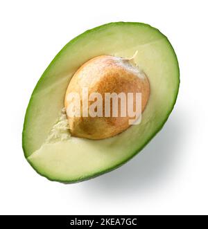 fresh raw avocado isolated on white background, top view Stock Photo