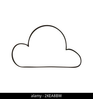 Illustration in hand drawn style. Cloud. Monochrome drawing. Icon Stock Vector