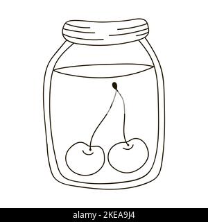 Coloring graphic element for your design. Illustration in hand draw style. Compote. Icon, pin, sticker, sign Stock Vector