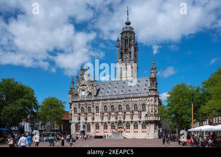 Late Gotic town hall, Middelburg, Zeeland, Netherlands, Europe Stock Photo