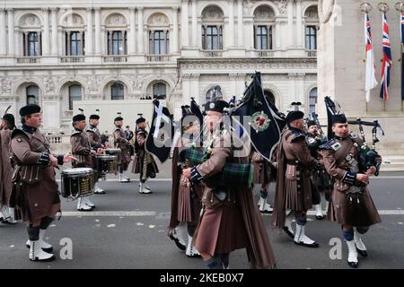 Cenotaph, Whitehall, London, UK. 11th Nov 2022.  Armistice Day commemorations at the Cenotaph, London.  Credit: Matthew Chattle/Alamy Live News Stock Photo