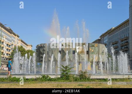 Brunnen, Strausberger Platz, Friedrichshain, Berlin, Deutschland Stock Photo