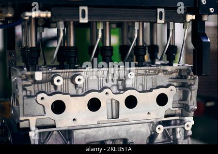 Thread Insets Engine Block Process of screwing threaded studs into cylinder block case Stock Photo ...