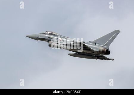 Austrian Air Force - Eurofighter Typhoon demonstrating their Quick Reaction Alert (QRA) role at the Royal International Air Tattoo 2022 Stock Photo