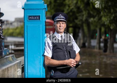 Chief Constable Andy Marsh, chief executive officer of the College of Policing, photographed on Victoria Embankment, London, UK Stock Photo