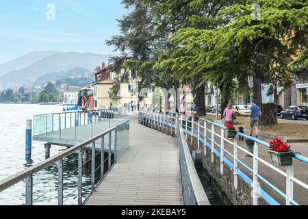 lovere, Italy - 05-06-2022: The lakeside of Lovere in the Lake Iseo Stock Photo