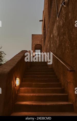 ld heritage staircase in Al Seef Dubai, UAE Stock Photo