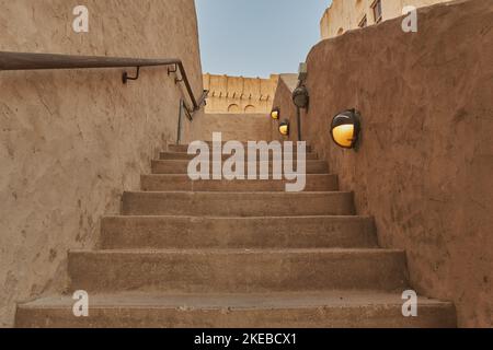 ld heritage staircase in Al Seef Dubai, UAE Stock Photo