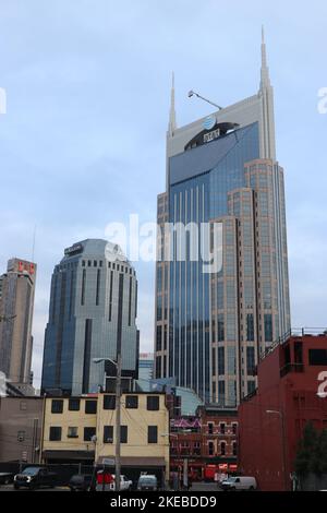 Batman building in downtown Nashville, otherwise known as the Batman Building Stock Photo