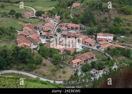 San Pedro Neighborhood in Carmona, Cantabria, Spain. Stock Photo