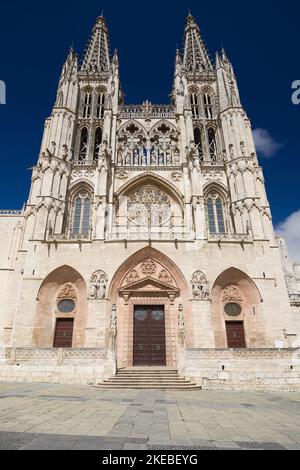 Main Facade of Burgos Cathedral, Spain. Stock Photo