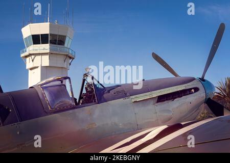 A 1950 Royal Navy Fairey Firefly on display at the 2022 Miramar Airshow in San Diego, California. Stock Photo