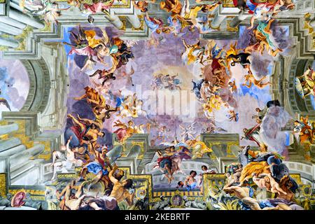 Rome Lazio Italy. The Church of St. Ignatius of Loyola at Campus Martius. Andrea Pozzo's painted ceiling Stock Photo