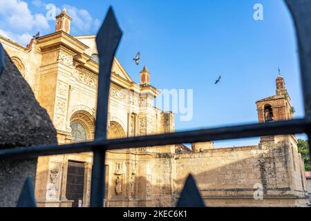 North America, Caribbean, Greater Antilles, Hispaniola Island, Dominican Republic, Santo Domingo, Zona Colonial, Cathedral of Santa María la Menor Stock Photo
