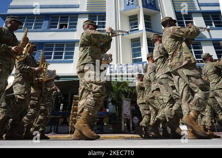 Miami Beach, Florida, USA. 1st Jan, 2018. Florida National Guard 13th Army Band leads Veterans Day Parade in Miami Beach on November 11, 2022 (Credit Image: © Orit Ben-Ezzer/ZUMA Press Wire) Stock Photo